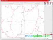 Clarke County, IA <br /> Wall Map <br /> Zip Code <br /> Red Line Style 2025 Map