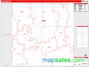 Clay County, IA <br /> Wall Map <br /> Zip Code <br /> Red Line Style 2025 Map