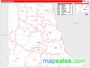Clayton County, IA <br /> Wall Map <br /> Zip Code <br /> Red Line Style 2025 Map
