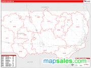 Clinton County, IA <br /> Wall Map <br /> Zip Code <br /> Red Line Style 2025 Map