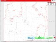 Davis County, IA <br /> Wall Map <br /> Zip Code <br /> Red Line Style 2025 Map