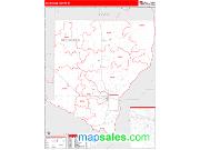 Des Moines County, IA <br /> Wall Map <br /> Zip Code <br /> Red Line Style 2025 Map