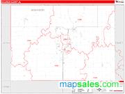 Dickinson County, IA <br /> Wall Map <br /> Zip Code <br /> Red Line Style 2025 Map