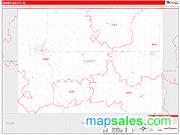 Emmet County, IA <br /> Wall Map <br /> Zip Code <br /> Red Line Style 2025 Map