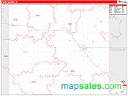 Floyd County, IA <br /> Wall Map <br /> Zip Code <br /> Red Line Style 2025 Map