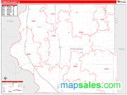 Fremont County, IA <br /> Wall Map <br /> Zip Code <br /> Red Line Style 2025 Map