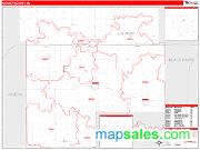 Grundy County, IA <br /> Wall Map <br /> Zip Code <br /> Red Line Style 2025 Map