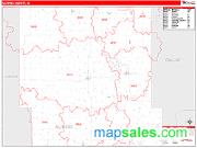 Guthrie County, IA <br /> Wall Map <br /> Zip Code <br /> Red Line Style 2025 Map