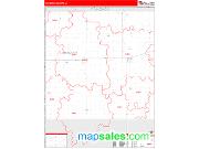 Hancock County, IA <br /> Wall Map <br /> Zip Code <br /> Red Line Style 2025 Map