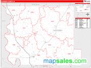 Harrison County, IA <br /> Wall Map <br /> Zip Code <br /> Red Line Style 2025 Map