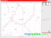Howard County, IA <br /> Wall Map <br /> Zip Code <br /> Red Line Style 2025 Map