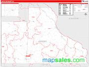 Jackson County, IA <br /> Wall Map <br /> Zip Code <br /> Red Line Style 2025 Map