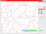 Jasper County, IA <br /> Wall Map <br /> Zip Code <br /> Red Line Style 2025 Map