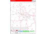 Johnson County, IA <br /> Wall Map <br /> Zip Code <br /> Red Line Style 2025 Map