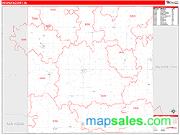 Keokuk County, IA <br /> Wall Map <br /> Zip Code <br /> Red Line Style 2025 Map