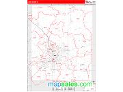 Linn County, IA <br /> Wall Map <br /> Zip Code <br /> Red Line Style 2025 Map