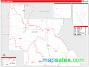 Louisa County, IA <br /> Wall Map <br /> Zip Code <br /> Red Line Style 2025 Map