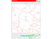 Marion County, IA <br /> Wall Map <br /> Zip Code <br /> Red Line Style 2025 Map