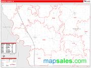 Monona County, IA <br /> Wall Map <br /> Zip Code <br /> Red Line Style 2025 Map
