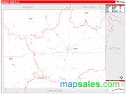 Monroe County, IA <br /> Wall Map <br /> Zip Code <br /> Red Line Style 2025 Map