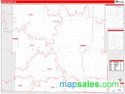 Page County, IA <br /> Wall Map <br /> Zip Code <br /> Red Line Style 2025 Map