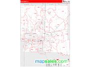 Polk County, IA <br /> Wall Map <br /> Zip Code <br /> Red Line Style 2025 Map