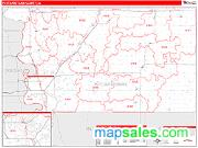 Pottawattamie County, IA <br /> Wall Map <br /> Zip Code <br /> Red Line Style 2025 Map