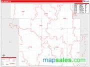 Sac County, IA <br /> Wall Map <br /> Zip Code <br /> Red Line Style 2025 Map
