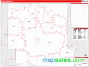 Shelby County, IA <br /> Wall Map <br /> Zip Code <br /> Red Line Style 2025 Map