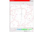Warren County, IA <br /> Wall Map <br /> Zip Code <br /> Red Line Style 2025 Map