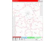 Webster County, IA <br /> Wall Map <br /> Zip Code <br /> Red Line Style 2025 Map