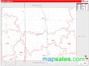 Worth County, IA <br /> Wall Map <br /> Zip Code <br /> Red Line Style 2025 Map
