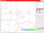 Allen County, KS <br /> Wall Map <br /> Zip Code <br /> Red Line Style 2025 Map