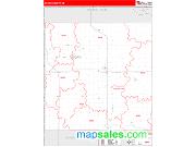 Brown County, KS <br /> Wall Map <br /> Zip Code <br /> Red Line Style 2025 Map