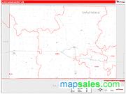 Chautauqua County, KS <br /> Wall Map <br /> Zip Code <br /> Red Line Style 2025 Map