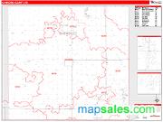 Cherokee County, KS <br /> Wall Map <br /> Zip Code <br /> Red Line Style 2025 Map