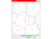 Coffey County, KS <br /> Wall Map <br /> Zip Code <br /> Red Line Style 2025 Map