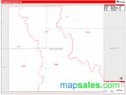 Comanche County, KS <br /> Wall Map <br /> Zip Code <br /> Red Line Style 2025 Map