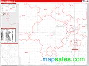 Crawford County, KS <br /> Wall Map <br /> Zip Code <br /> Red Line Style 2025 Map