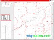 Franklin County, KS <br /> Wall Map <br /> Zip Code <br /> Red Line Style 2025 Map