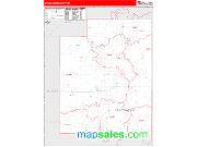 Greenwood County, KS <br /> Wall Map <br /> Zip Code <br /> Red Line Style 2025 Map