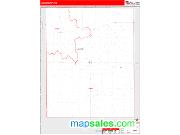 Lane County, KS <br /> Wall Map <br /> Zip Code <br /> Red Line Style 2025 Map