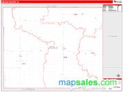 Lincoln County, KS <br /> Wall Map <br /> Zip Code <br /> Red Line Style 2025 Map