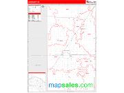 Lyon County, KS <br /> Wall Map <br /> Zip Code <br /> Red Line Style 2025 Map