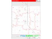 McPherson County, KS <br /> Wall Map <br /> Zip Code <br /> Red Line Style 2025 Map