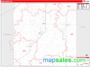 Miami County, KS <br /> Wall Map <br /> Zip Code <br /> Red Line Style 2025 Map