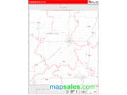 Montgomery County, KS <br /> Wall Map <br /> Zip Code <br /> Red Line Style 2025 Map