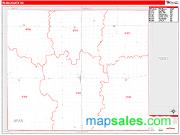 Ness County, KS <br /> Wall Map <br /> Zip Code <br /> Red Line Style 2025 Map