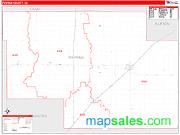Pawnee County, KS <br /> Wall Map <br /> Zip Code <br /> Red Line Style 2025 Map
