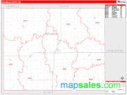 Republic County, KS <br /> Wall Map <br /> Zip Code <br /> Red Line Style 2025 Map